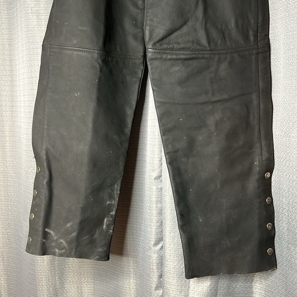 RIVER ROAD BLACK LEATHER MENS CHAPS - Picture 4 of 14
